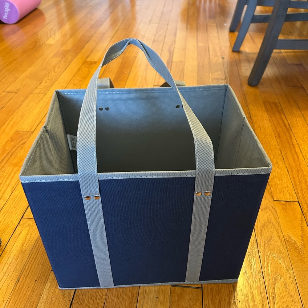 Navy and Gray Storage Bin